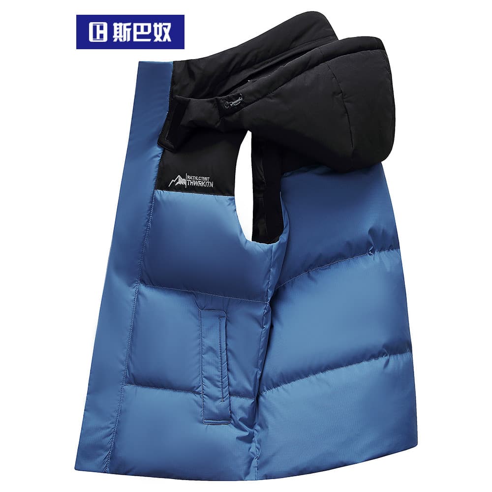 Pardal grosso para baixo jaqueta colete masculino 2025 outono inverno novo estilo colete colete exterior usar jaqueta qu