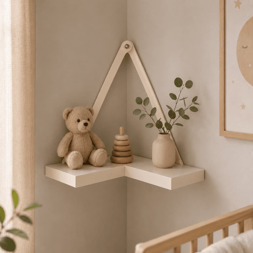 Prateleira de Canto Mdf Decorativa Funcional Cozinha Banheiro Lavanderia Otimizadora Espaço Moderna
