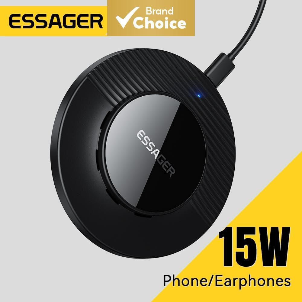 Carregador Sem Fio de Mesa 2 em 1 Essager para Telefone e Fones de Ouvido com Chip Inteligente