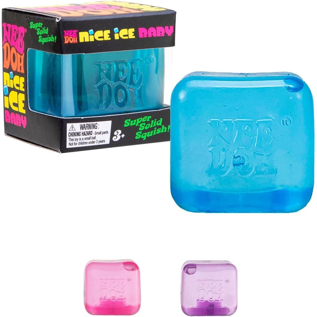 Schylling NeeDoh Nice Ice Baby - Brinquedo Sensorial de Apertar - Super Sólido - 1,25" de Largura - Cor Pode Variar (Pac