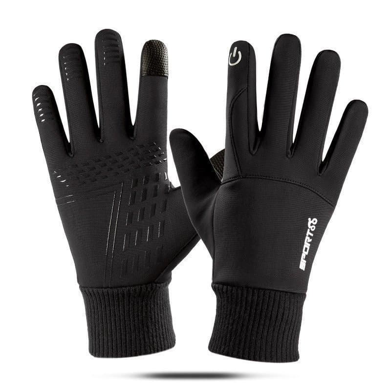 Luvas impermeáveis para ciclismo ao ar livre, tela sensível ao toque masculina, lã quente, antiderrapante, montanhismo,