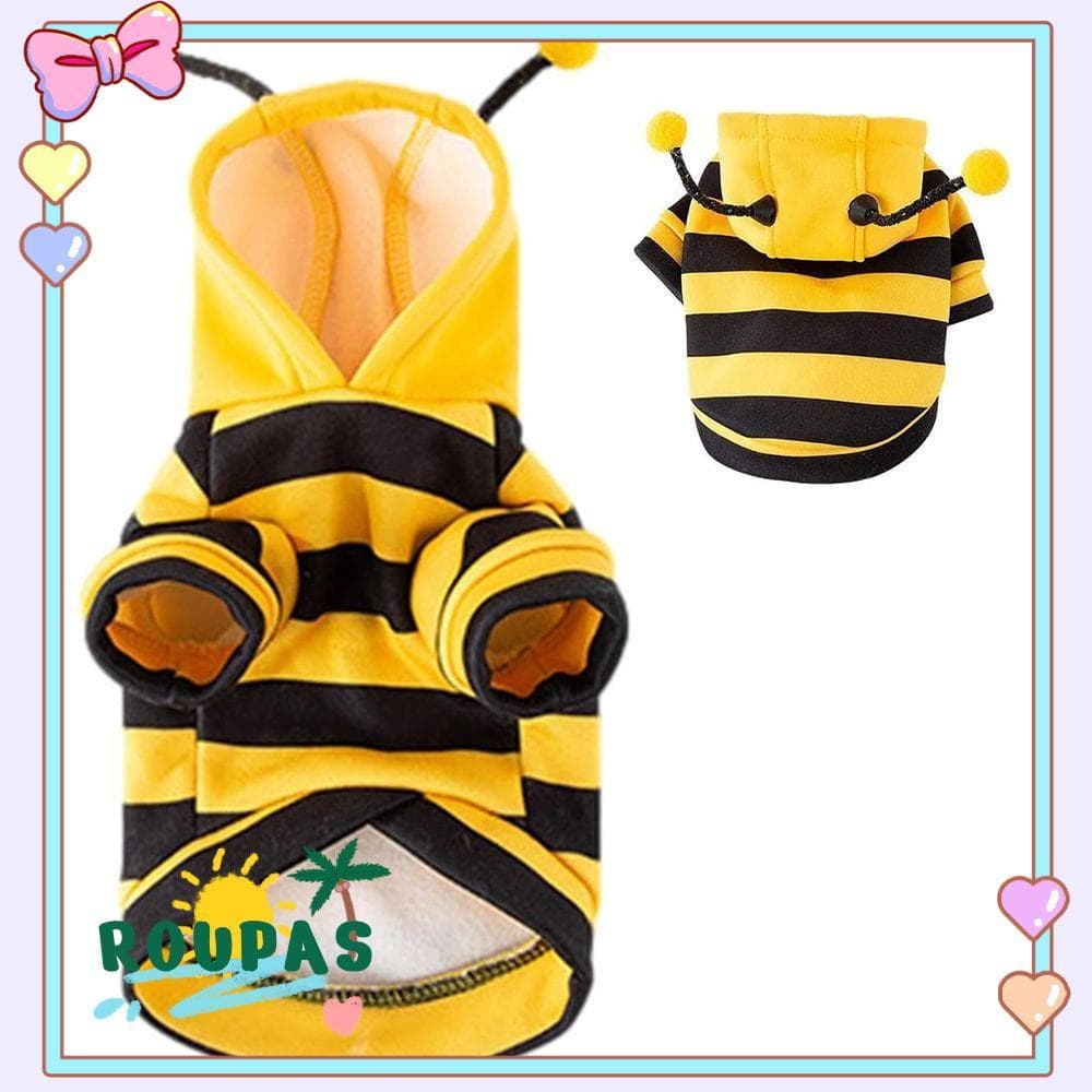 ROUPAS Pet Abelha Traje Com Capuz , Inverno Quente Macio Gato Para Cães , Listras Respiráveis Design Cosplay