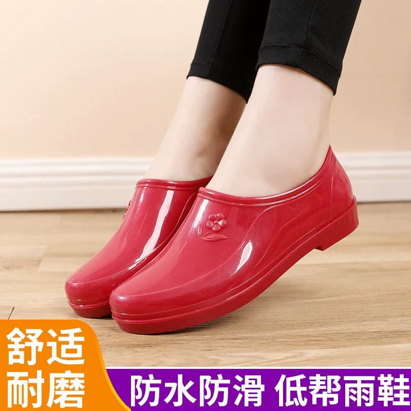 Botas de chuva com sola de tendão de carne, sapatos femininos de Saliva rasa, forro antiderrapante à prova d'água, tubo
