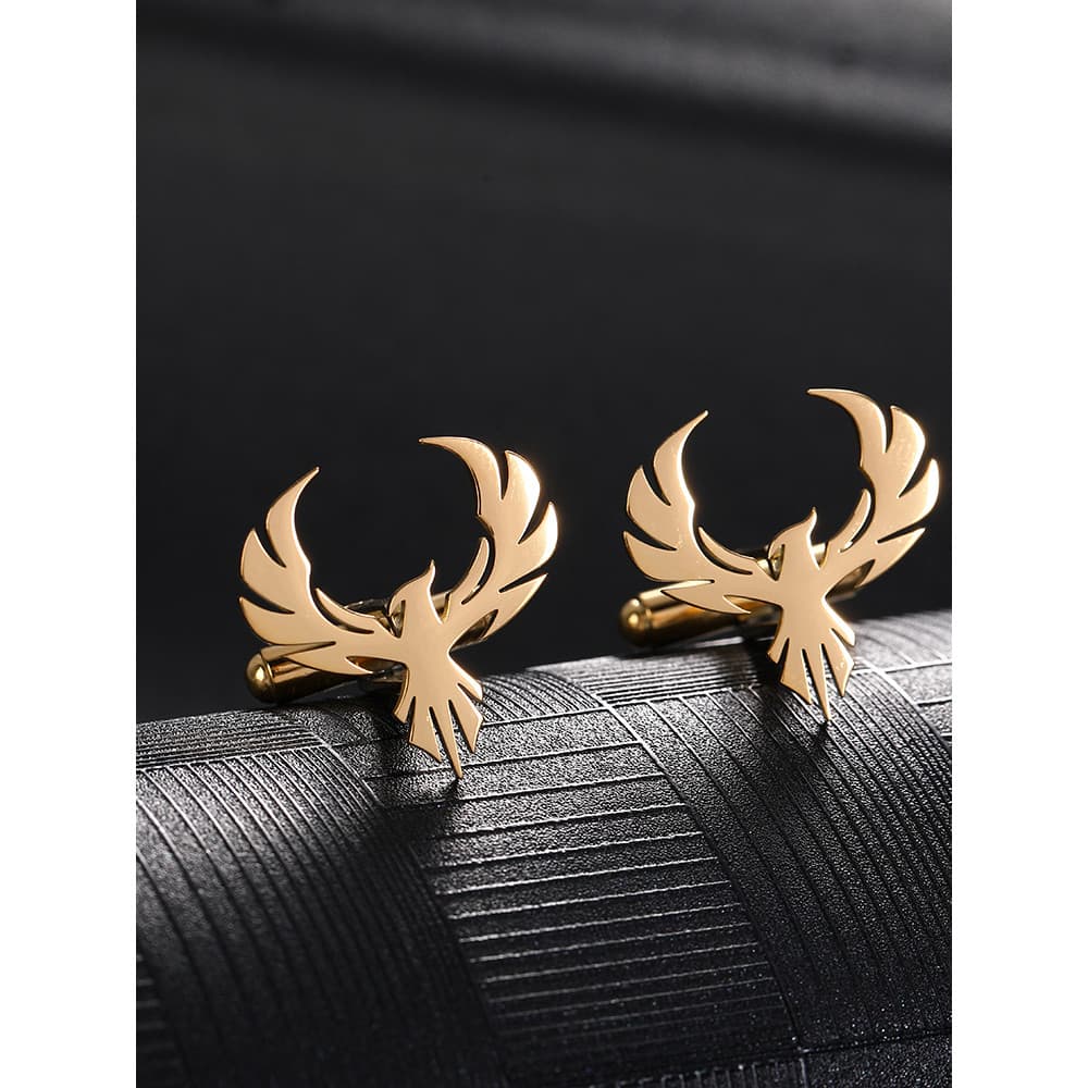 Abotoaduras Phoenix Em Aço Inoxidável , De Decoração De Camisa Masculina