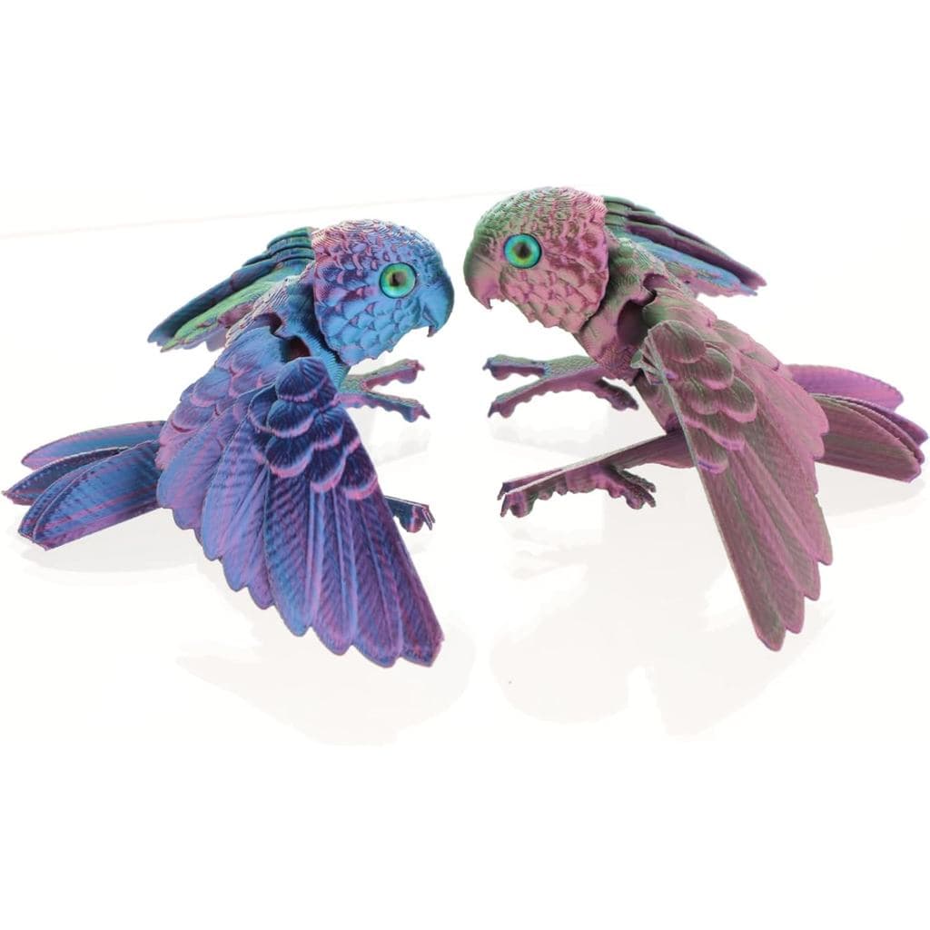 Papagaio Impresso em 3D - Figura Articulada de Papagaio, uma Adição Divertida à Coleção de Animais Impressos em 3D