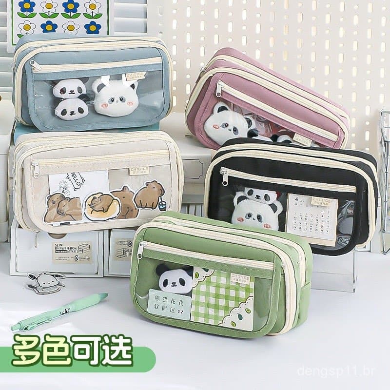 Estojo de lápis de grande capacidade, bolsa de armazenamento, material escolar, artigos de papelaria criativos, material