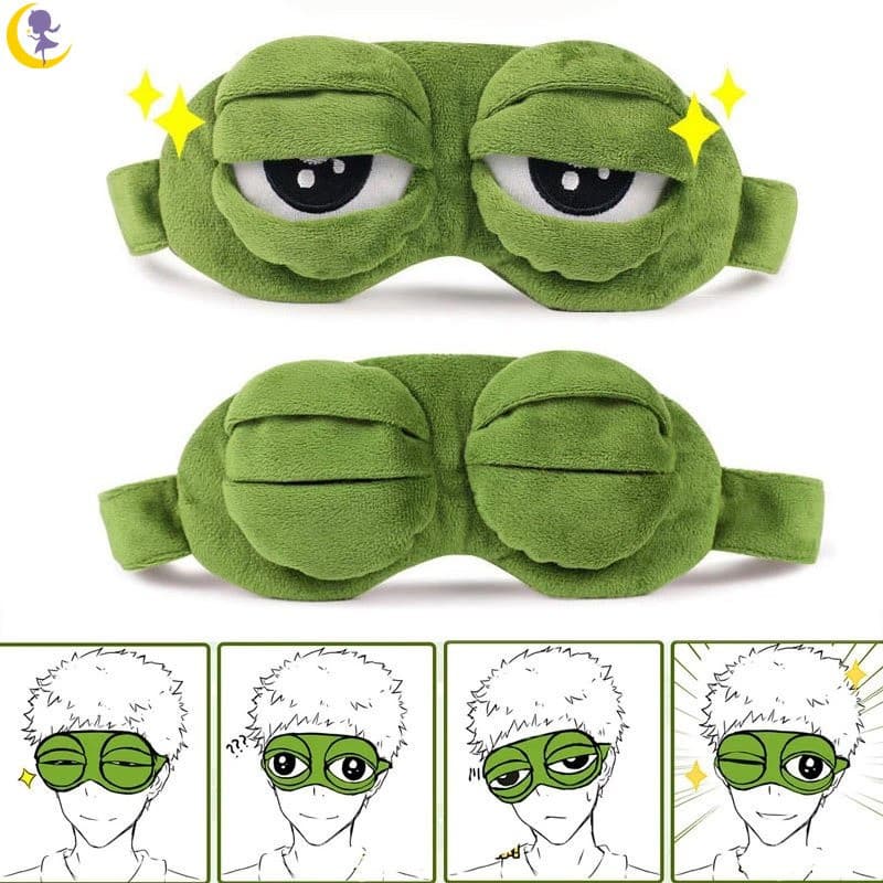 1 unidade de máscara de olhos para dormir em pelúcia com design de sapo triste, máscara de olhos para relaxamento e viag
