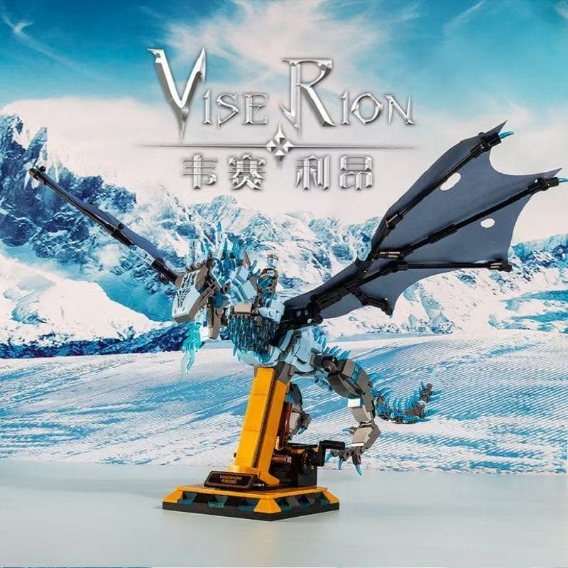 1500 pçs Lego blocos de construção anel rei Charizard fogo-respiração dragão lança couro geada dragão menino brinquedo m