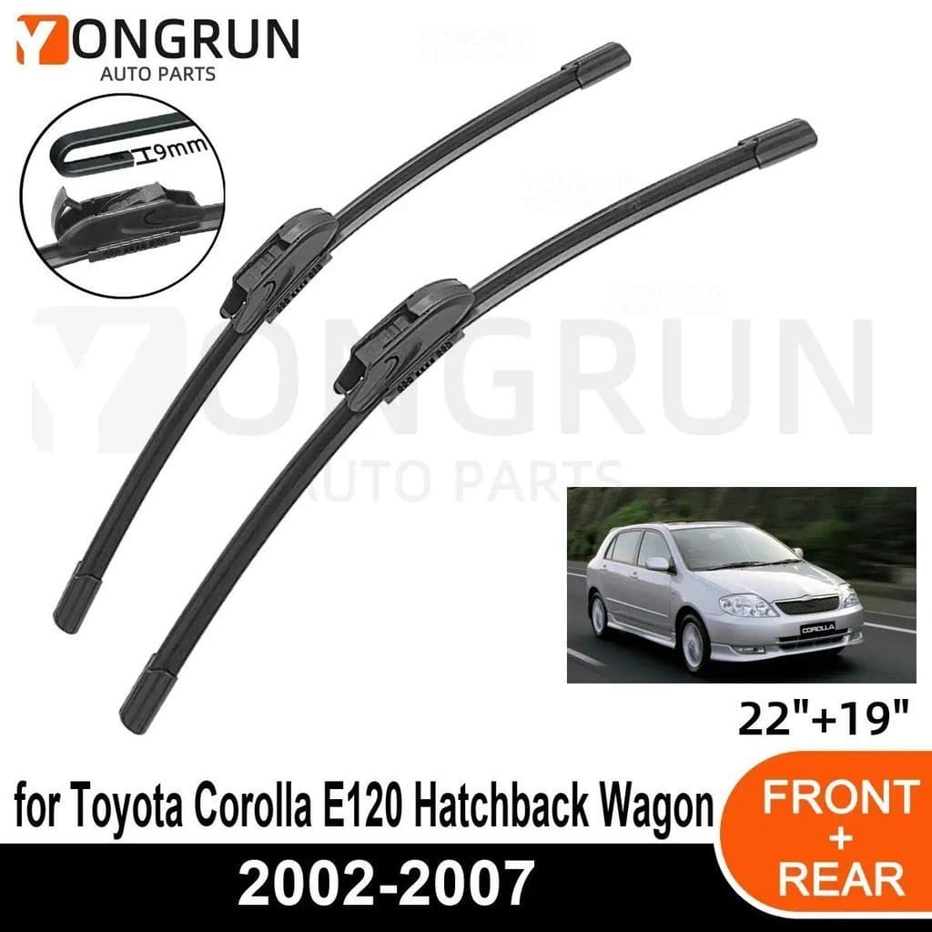 Limpadores Dianteiros Para Toyota Corolla E120 Hatchback Wagon 2002-2007 Lâmina De Limpador De Borracha 22 " + 19 " Aces
