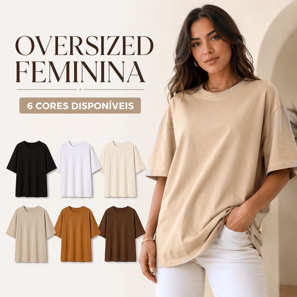 Camisetão Camiseta Oversized Feminina Algodão Premium Casual Gringa Estilo Streetwear Camisa Larga