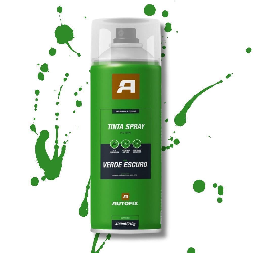 Tinta Spray Aerossol Verde Escuro 400ml Autofix para Ferro, Madeira e Metal incrivel ok