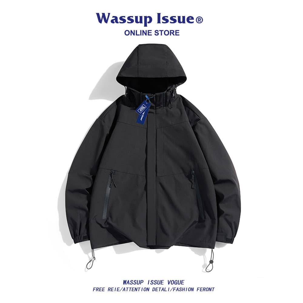 WASSUP ISSUE Jaqueta ao ar livre masculina verão retrô simples jaqueta repelente de água jaqueta Casual de pesca
