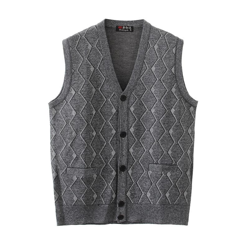 Roupas masculinas de meia-idade Extra grande mais colete gordo pai primavera outono roupas de malha tamanho grande com d