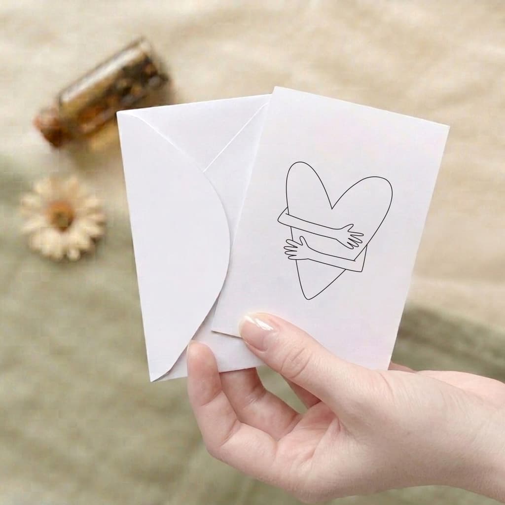 Mini Cartão de Presente A7 Fine Line Gluuck P/ Ocasiões Diversas: Casal, União, Casamento, Namorados -  Abraço
