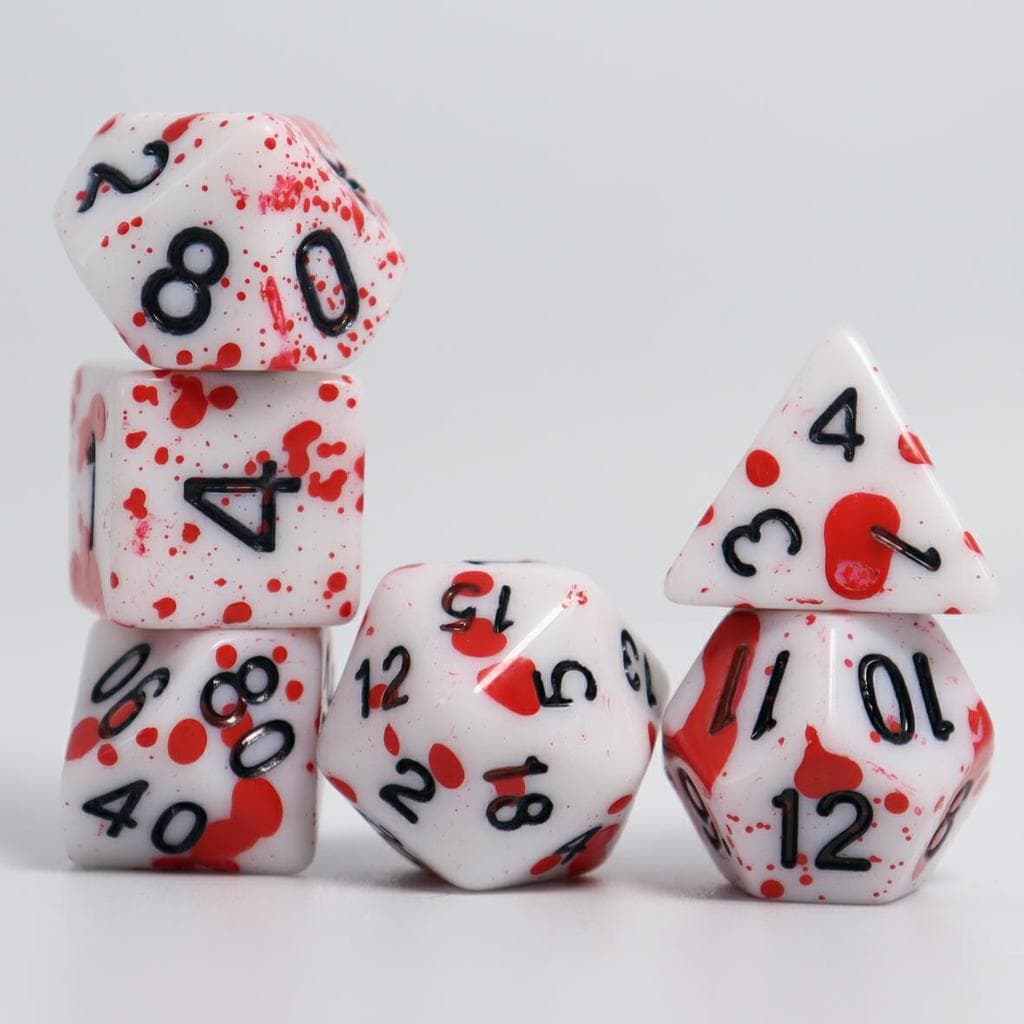 7 Pcs Dados Sangrentos Para Jogo De Tabuleiro Dnd