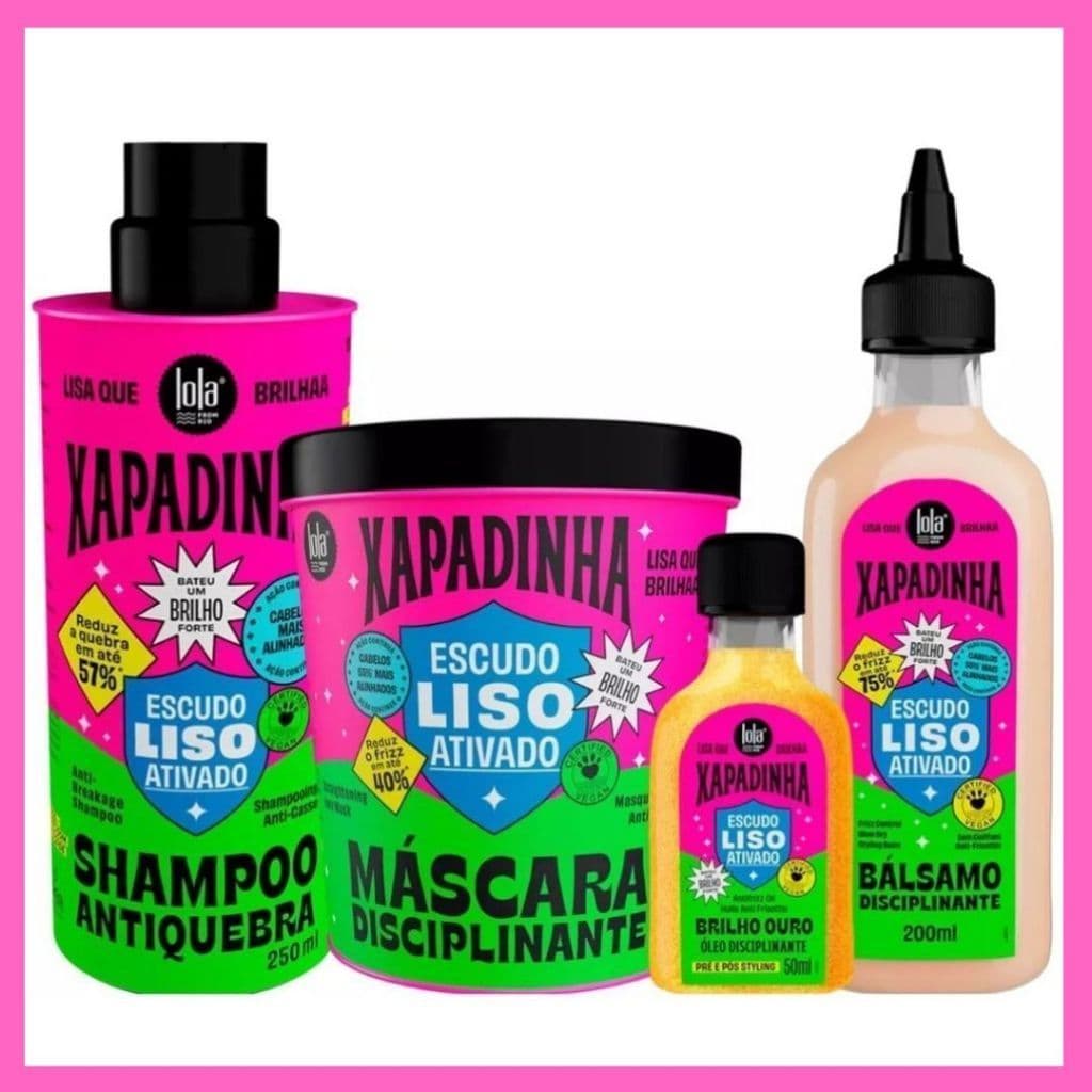 Kit Lola Cosmetics Xapadinha – Shampoo 250g + Máscara 450g + Óleo 50ml + Bálsamo 200ml