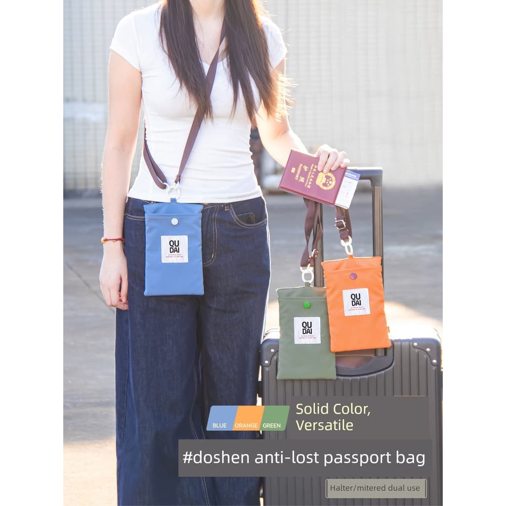 Saco de passaporte portátil bilhete carteira móvel saco de armazenamento integrado à prova dwaterproof água Cross-corpo
