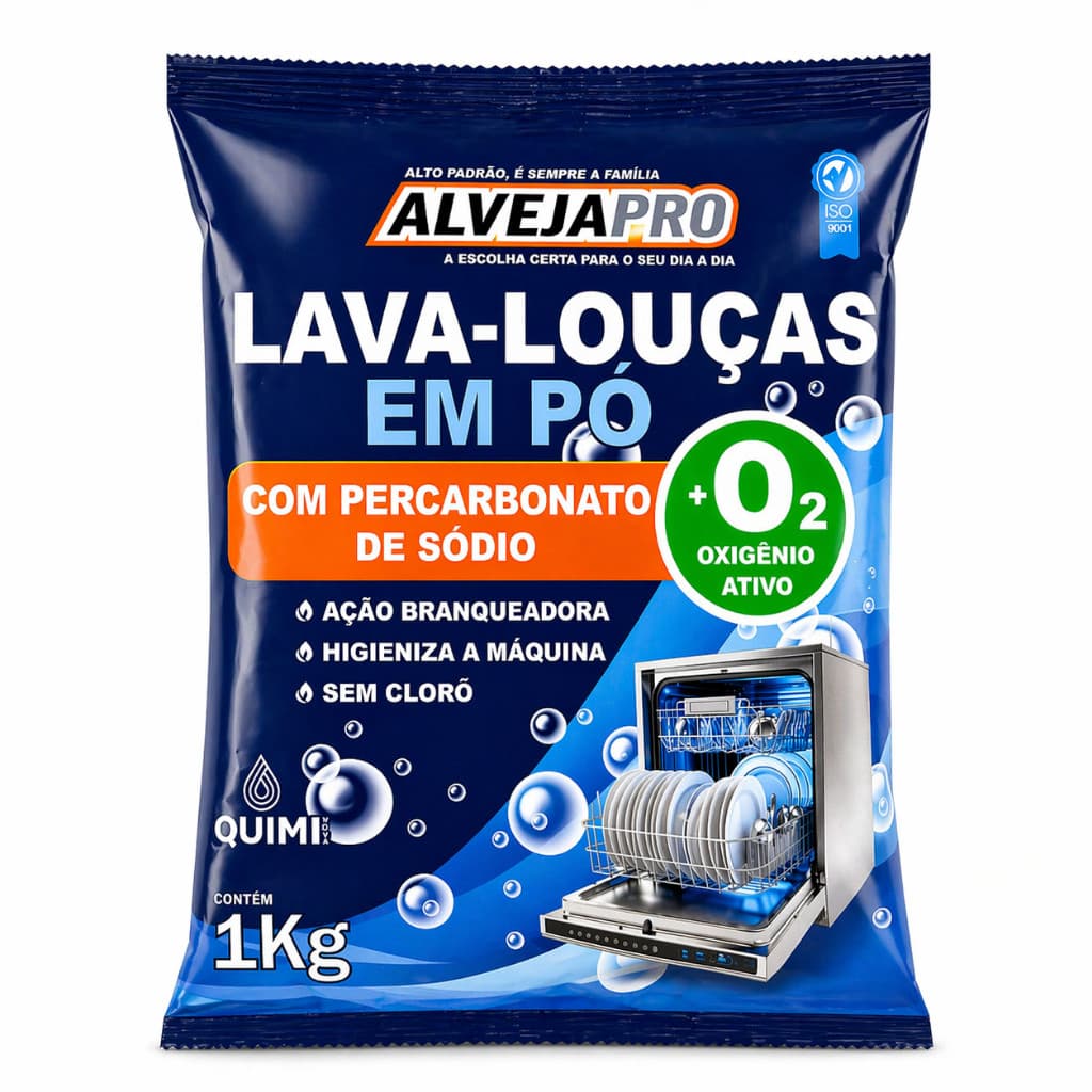 Lava Louças em Pó para Máquina de Lavar Louças 1kg com Percarbonato de Sódio