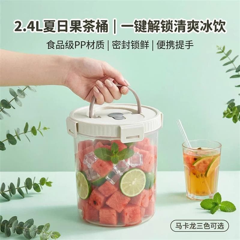 Barril de bebidas geladas, geladeira, grande capacidade, frutas, chá, chaleira fria, sem água, selado, leite frio, chá F