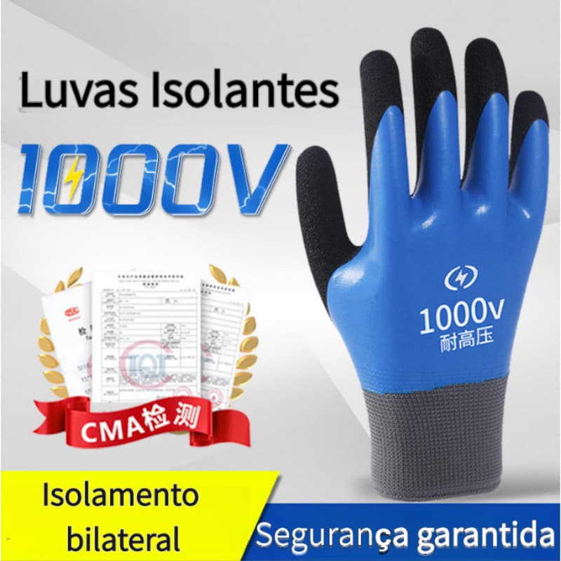 Luvas de isolamento 1.000V Isolamento dupla face à prova d'água à prova de energia leve e de baixa tensão