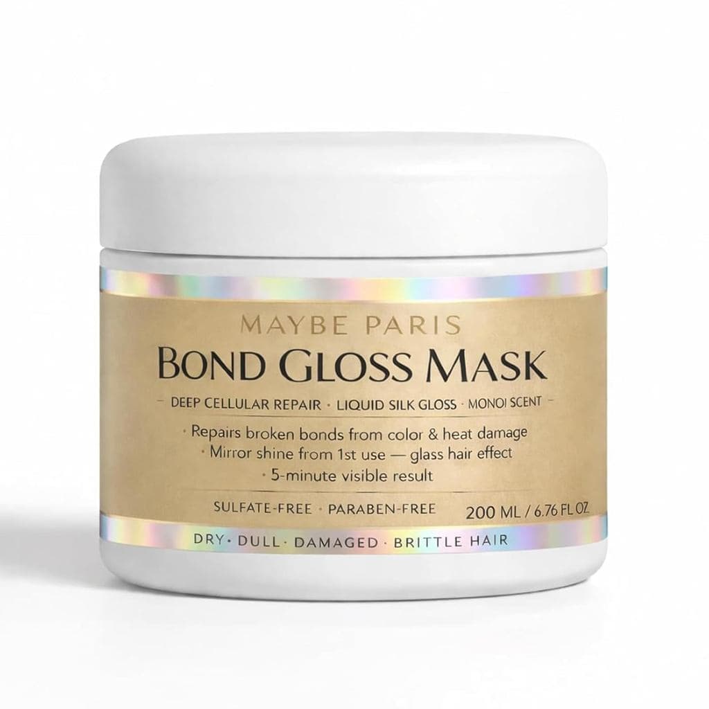 Maybe Paris Bond Gloss Mask - Máscara Capilar Naturels Deep Repair, Hidratante e Brilhante para Cabelos Secos, Sem Brilh