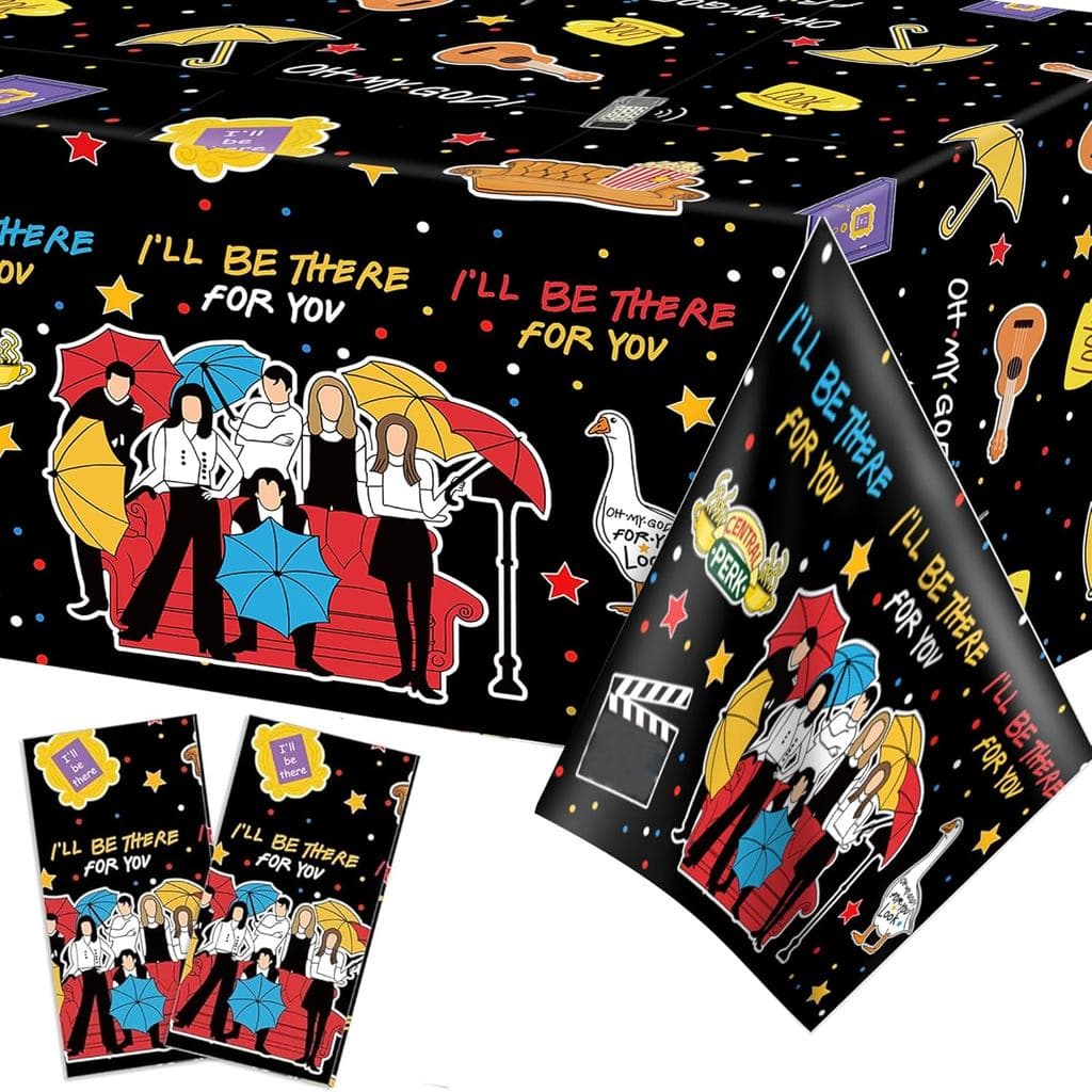 2 Toalhas de Mesa para Festa, 87" C x 51" L, Capas de Mesa Retangulares de Plástico, Toalhas Descartáveis para Decoração