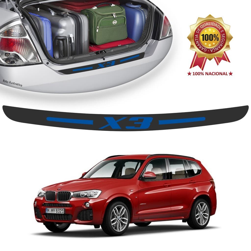 Soleira de Porta Malas Adesivo Protetor Bmw x3 Universal Carro personalizado