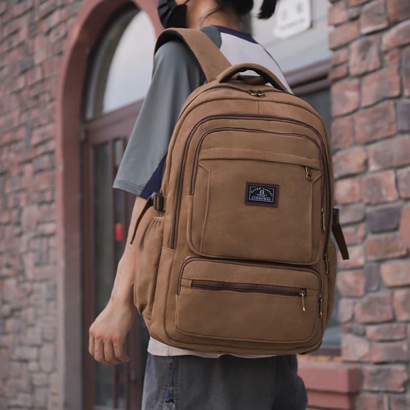 Bolsa escolar de lona mochila de viagem computador saco engrossado grande capacidade resistente ao desgaste saco de viag