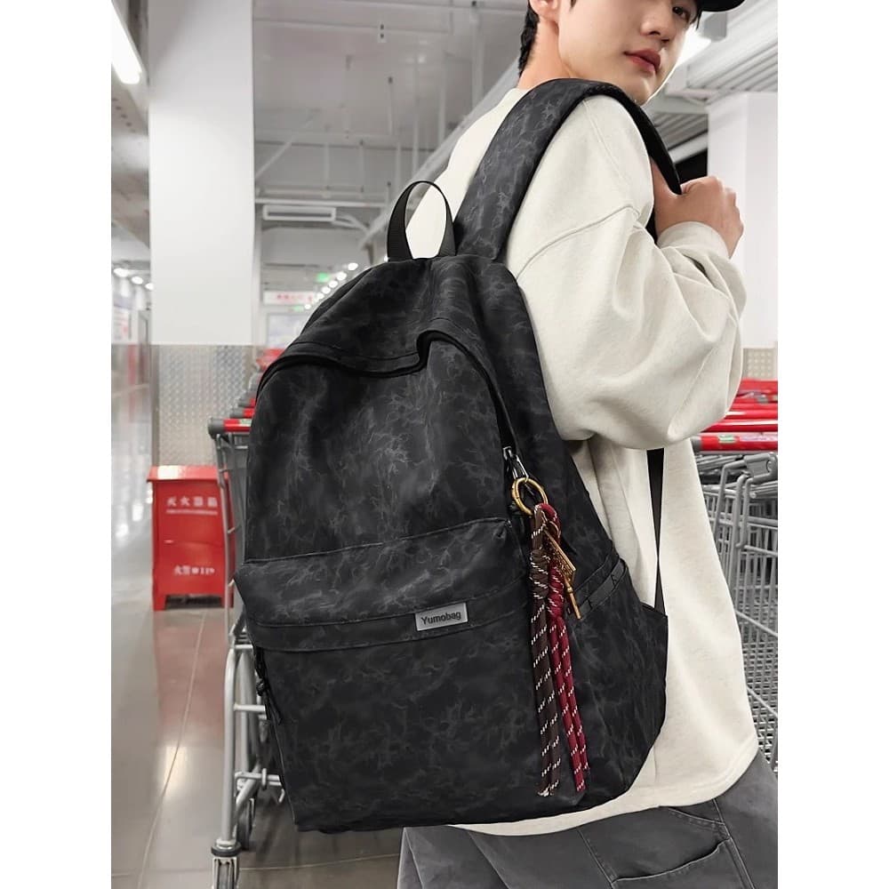 Mochila masculina estudante universitário Street Wear simples moda tendência júnior escola secundária mochila masculina