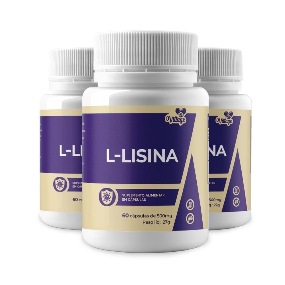 3x Lisina 500mg C/60 Cáps VITTAGE