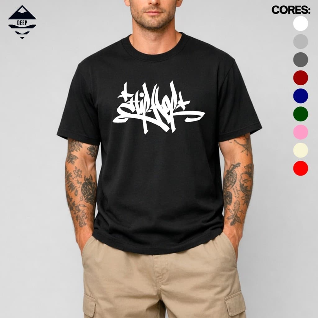 Camiseta Grafite Street Style Hip Hop Rap 100% Algodão Varias Cores Camisa Blusa Streetwear T-Shirt