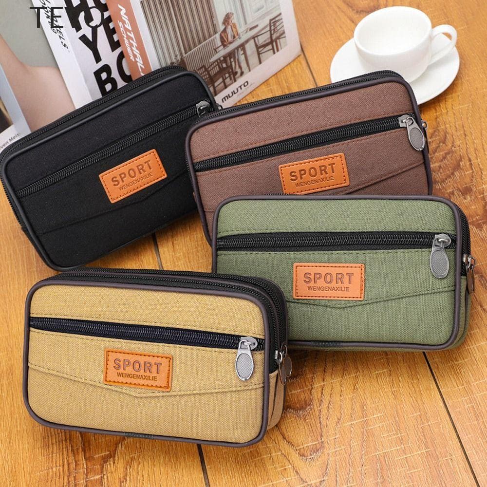 Bolsa De Telefone Masculina TEVO , Lona Horizontal Para Celular Cinto Casual Vertical Pacote De Cintura Viagem