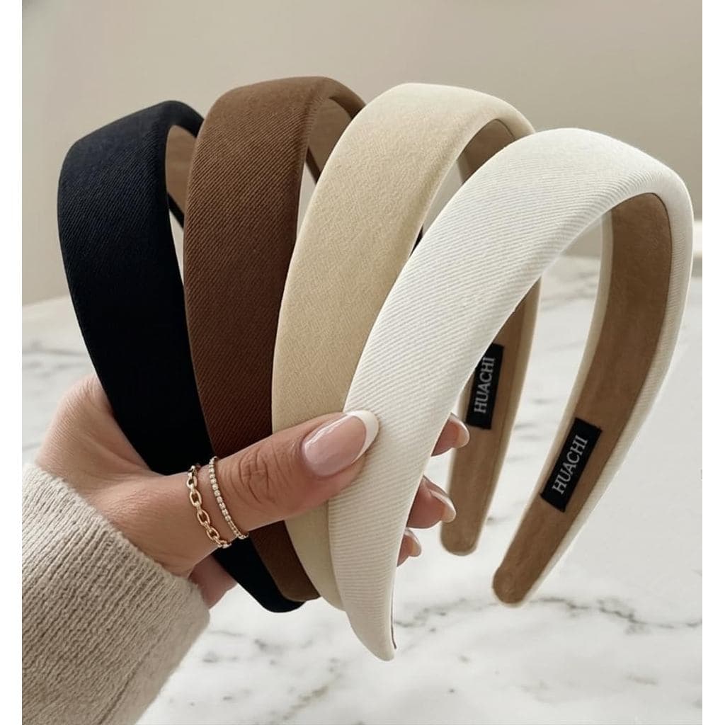 Faixas de Cabelo Huachi para Mulheres, Antiderrapantes e Modernas, 1 Polegada de Largura, Faixas de Cabelo para Outono,