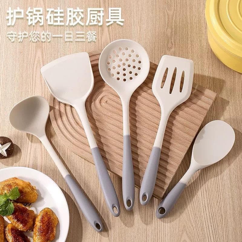 Conjunto de utensílios de cozinha de Silicone espátula colher de sopa colher de arroz cozinha antiaderente doméstico ant