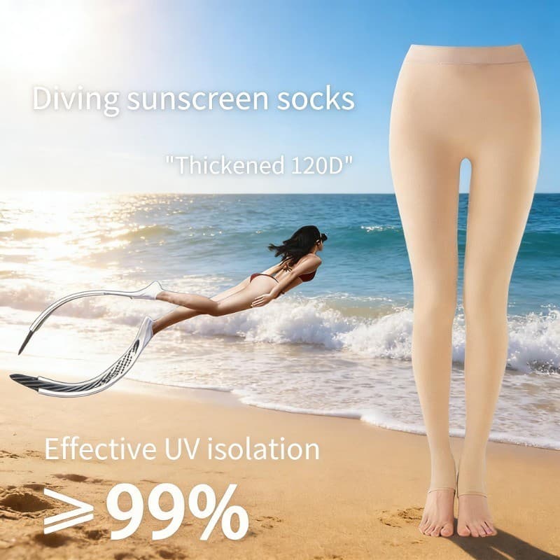 Verão Pele Nua Protetor Solar Meias De Mergulho Anti-UV Feminino Biquíni Inferior Leggings Su