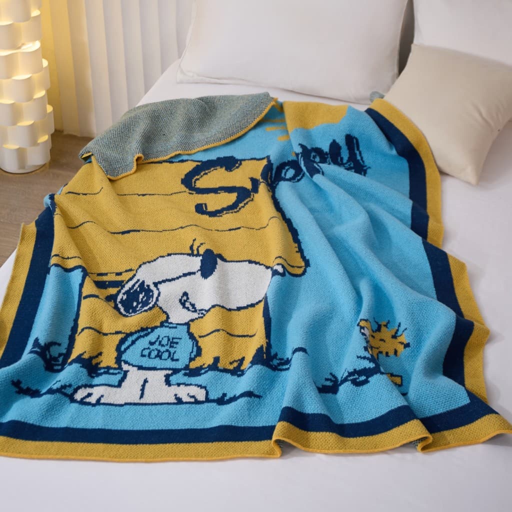 Genuíno/Snoopy classe A cobertor de malha algodão almoço Break cobertor escritório Nap cobertor sofá capa cobertor prese