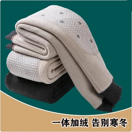 Calças de algodão camelo infantil forro de lã de inverno engrossado meninos meninas roupa interior calças quentes médio