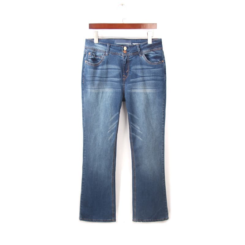 2024 primavera outono novo estilo azul Jeans feminino comércio exterior 100kg tamanho grande elástico alto mais magro ol