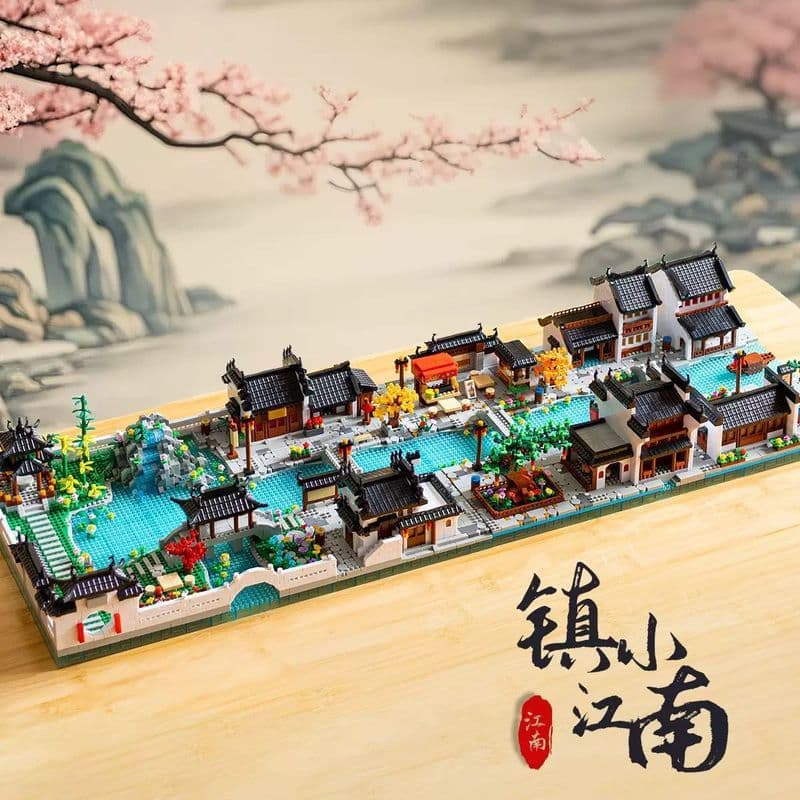 Suzhou jardim estilo chinês construção adulto partícula montagem bloco de construção brinquedo ornamento modelo