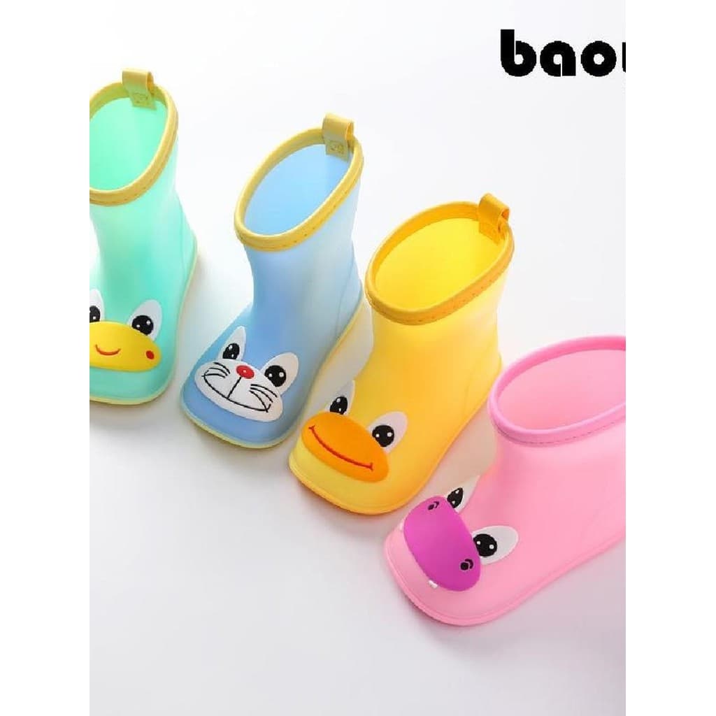 Boyu crianças botas de chuva meninos sapatos de água à prova dwaterproof água meninas bonito dos desenhos animados quatr