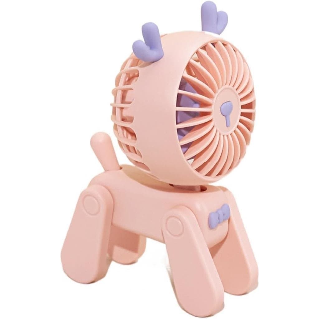 MBETA 2023 Novo Ventilador Pequeno Criativo em Forma de Cachorrinho, Recarregável por USB, Mini Ventilador de Mesa para