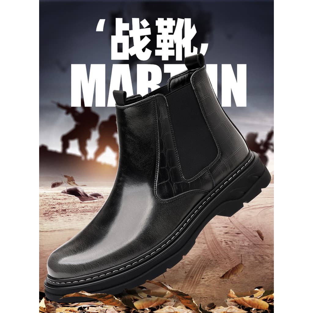 Overfoot Martin botas masculinas high-End sentimento na moda britânico Chelsea botas de negócios sapatos de couro de alt