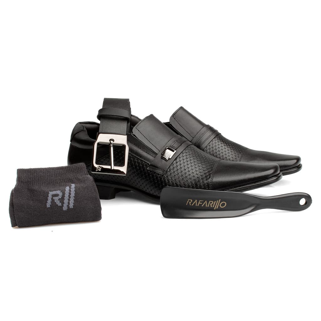 Kit 4 em 1 Sapato Social Masculino Rafarillo Original Em Couro Legítimo Casual Confortável 34065