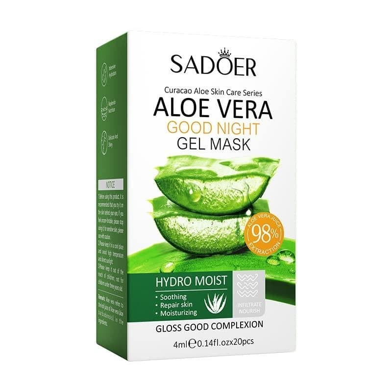 Sachês de Gel de Recuperação Pós-Solar e Viagem com Aloe Vera - Pacote com 20 Unidades, Máscara Hidratante Portátil para