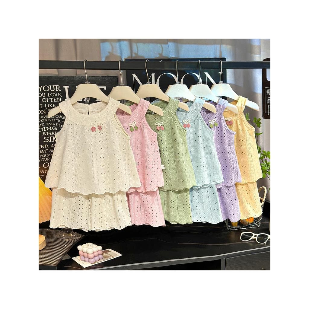 Meninas ternos de verão 2026 verão novo estilo bebê menina Shorts de manga curta roupas pequena princesa moda bonito rou