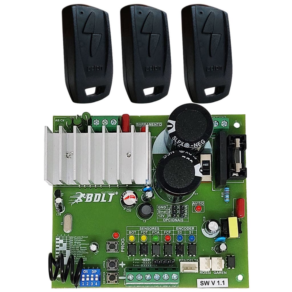KIT CENTRAL COMANDO BOLT PORTÃO ABERTURA ULTRA RAPIDA 4 SEG COM 3 TX SELF ACTON