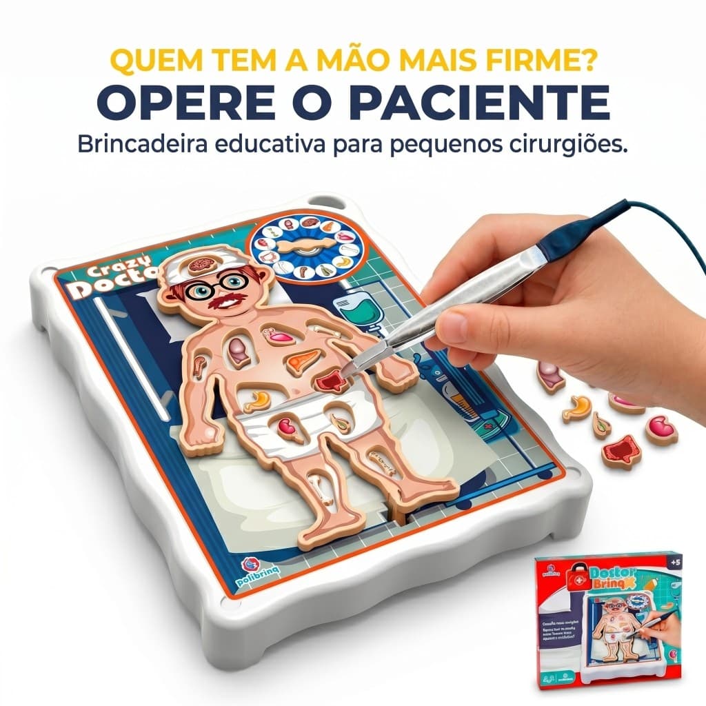 Jogo Doutor Maluco Educativo Coordenação Cirurgia Faz de Conta Medico