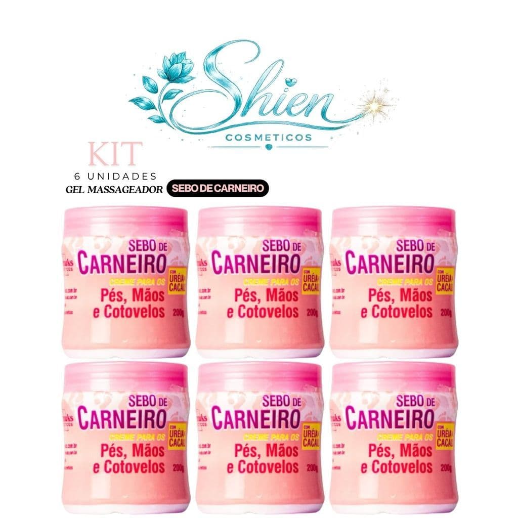 Kit 6 Unidades Gel Massageador Sebo De Carneiro Rhenuks (Afilhado)