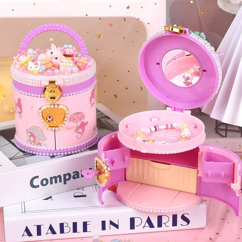 Caixa de tesouro portátil crianças creme cola DIY artesanal princesa caixa de armazenamento de jóias pacote de Material