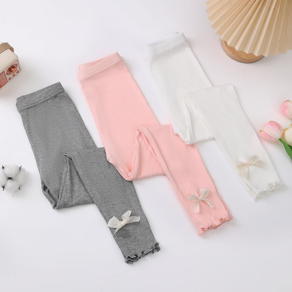 Legging Algodão Rosa Fino Elástico para Meninas Usar com Vestido Verão 4-9 Anos Cores Variadas